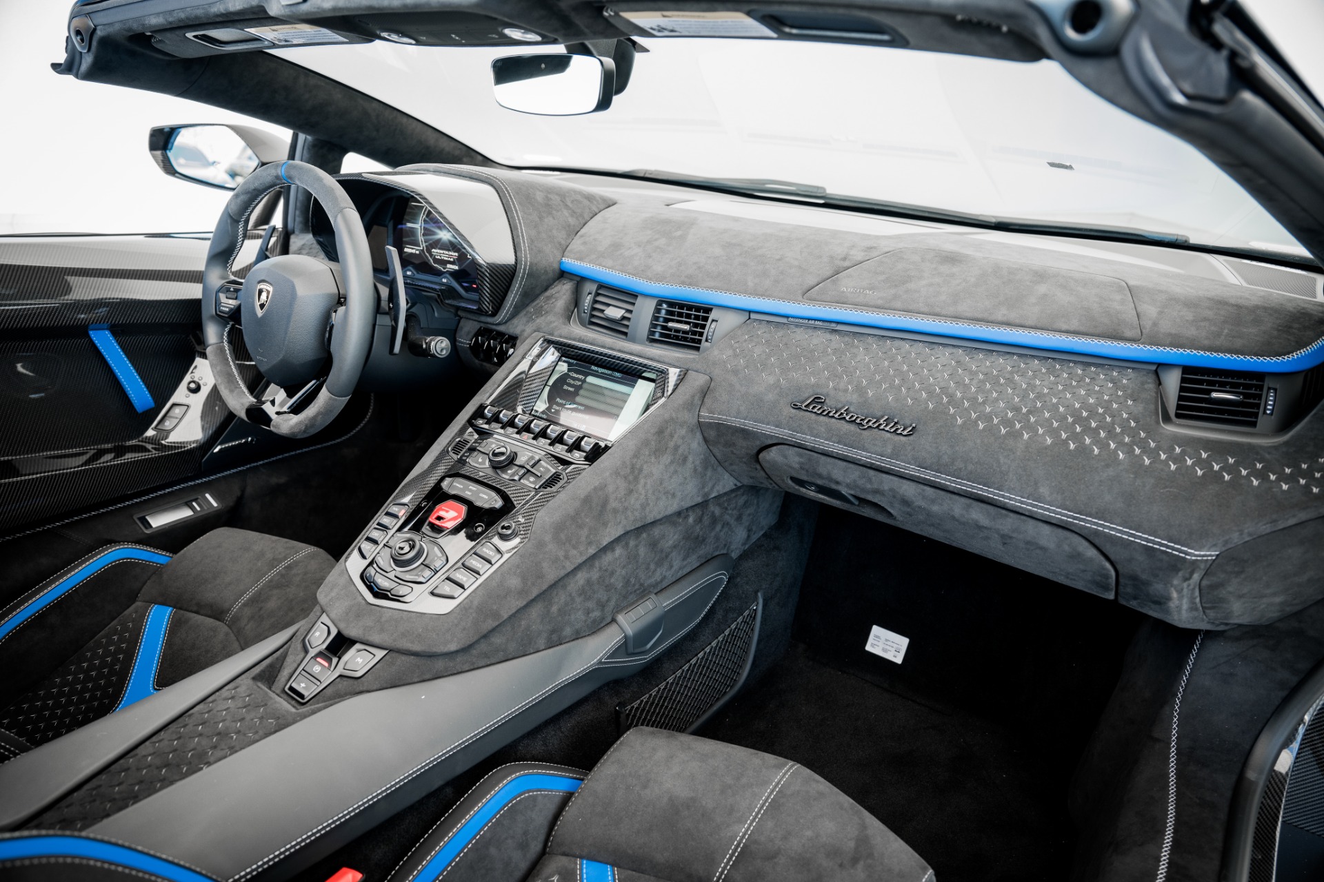 Black Lamborghini Aventador Interior